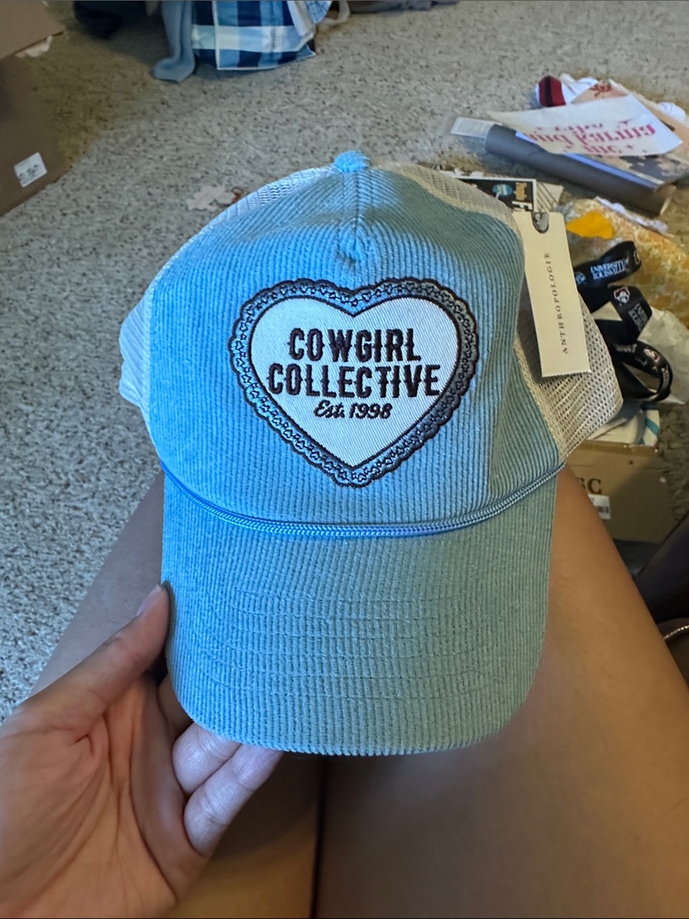 NWT Anthropologie corduroy trucker hat